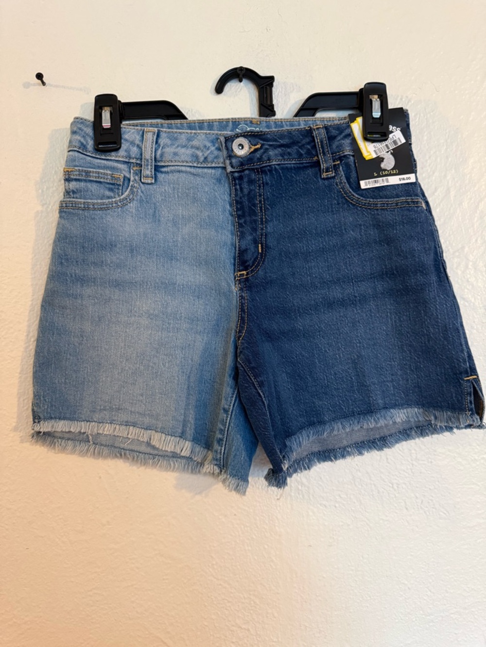 2 items sold together. Denim Shorts & Black Workout Leggings girls large 10-12